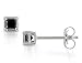 10K White Gold 1/2 Carat Princess Cut Black Diamond Solitaire Earrings