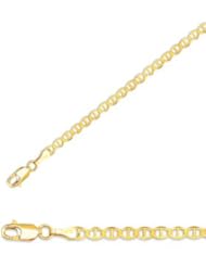 7" 10K Yellow Gold 4.50mm (3/16") Polished Diamond Cut Marina Link Chain w/ Lobster Clasp
