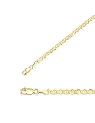 8" 10K Yellow Gold 4.50mm (3/16") Polished Diamond Cut Marina Link Chain w/ Lobster Clasp