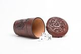 Hand Tooled Leather Dice Cup Gambling Game Yatzee
