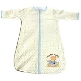 Rene Rofe Baby Boys Interlock Sleep Bag, White with Blue Dot Print, Size 0 - 3 Months