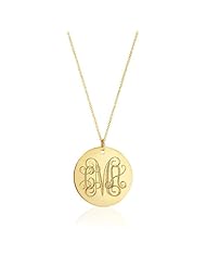 Monogram Necklaces - 1 Inch Disc Necklace - Wedding Bridesmaid Necklaces - Gold Filled Necklace