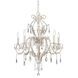 Kathy Ireland Devon 5-Light Antique White Crystal Chandelier
