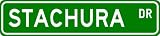 STACHURA Street Sign ~ Personalized Family Lastname Novelty Sign ~ Gameroom, Basement, Garage Sign ** Aluminum 4 x 18