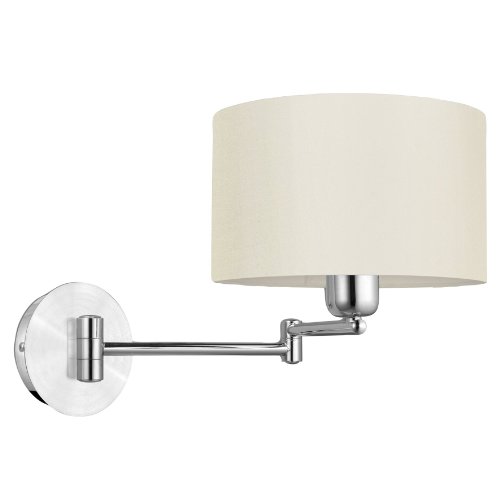 Eglo 88563A Halva, Brushed Aluminum and Chrome/White, 1-Light Wall Light Fixture