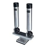 Big Jon Dual Multi-Set Rod Holder Pedestal Mount - Silver