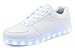 KALEIDO Unisex USB Charging 7 Colors LED Sport Shoes Flashing Fashion Sneakers Light Up Sport Shoes (9.5 B(M) US Women/6.5 D(M) US Men, White)