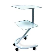 3B Scientific W15065 Carbon Steel Two Shelf Tubular Multi-purpose Rolling Cart, 18" Length x 16.5" Width x 34" Height