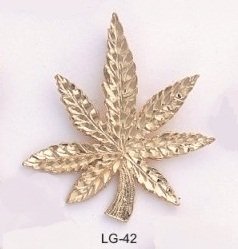 Fabulous Layered Gold Pot Leaf - Mary Jane -Marijuana Charm Pendant 