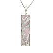Phoenix Rose Quartz Pendant Necklace with Platinum Overlay CAREFREE Sterling Silver
