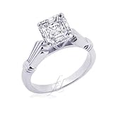 0.65 Ct Asscher Cut Solitaire Diamond Vintage Celtic Cathedral Engagement Ring SI