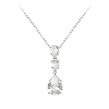 Studio 925 Windsor Cubic Zirconia Pear Drop Sterling Silver Necklace