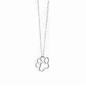 Paw Print Necklace Small Paw Pendant Sterling Silver for Dog Lovers and Cat Lovers by Ashley & Co. 16" & 18"