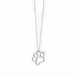 Paw Print Necklace Small Paw Pendant Sterling Silver for Dog Lovers and Cat Lovers by Ashley & Co. 16" & 18"