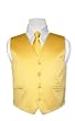 Covona BOY'S Solid YELLOW Color Dress Vest NeckTie Set