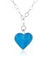 Antica Murrina Faith - Murano Glass Gold Leaf Heart Pendant Necklace Blue