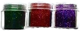Diamond Dust Glitter Plastic Container for DIY (Pack of 3)