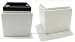Tandem Set of 2 White - Tray Ottoman Cube Storage