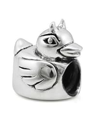 Genuine Ohm Beads (TM) Product. 925 Sterling Silver Evil Rubber Duckie European Bead Charm. 100% Satisfaction Guaranteed.