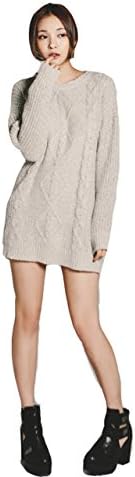 Fassionmap Cable Knit Long Sweater Jumper