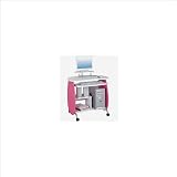 TECHNI MOBILI Wood Computer Workstation In Pink and White