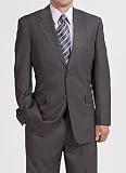 Kilburne & Finch Charcoal Stripe 2-Button Center-Vented Suit with Double Pleated Pant