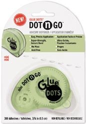 Glue Dots 3/16-Inch Mini Dot 'n Go Disposable Dispenser, 300-Clear Dots