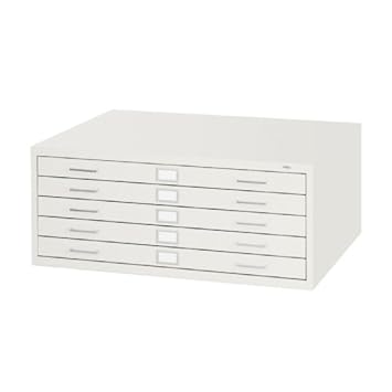 Safco 5-Drawer Steel Flat File, 36 x 24" White,Safco,4994WHR,157729