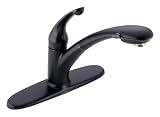 Delta 470-BL-DST Signature Single Handle Pull-Out Kitchen Faucet With Spray and Diamond Seal Valve, Black