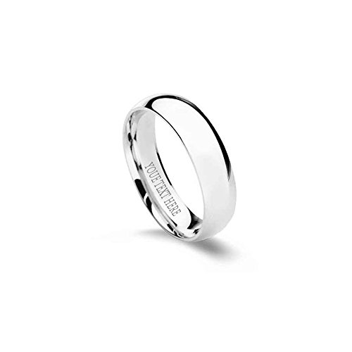 Fantom JewelryAuthentic 925 Sterling Silver 6MM Wedding Band with FREE Engraving: Inside Or Outside