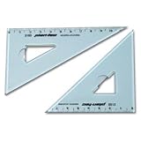 MINI SET of 2 12cm 120mm Metric Plastic Set Squares Drawing Drafting Triangles