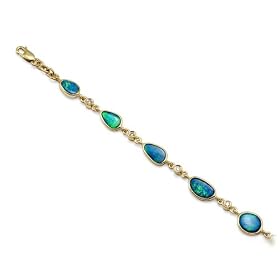 Opal Bracelet with Diamond in 14K Yellow Gold by Maui Divers of Hawaii