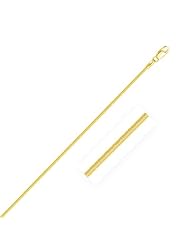 1.0mm 14K Yellow Gold Octagonal Shiny Snake Chain