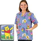  : Barco Uniforms Winnie the Pooh Disney Picture Perfect Medical Scrub Top