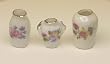 Dollhouse Miniature Set of 3 Porcelain Floral Vases