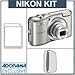 Nikon Coolpix L28 Digital Camera, Silver - Bundle - with 8GB SDHC Memory Card, Camera Case