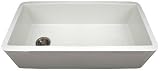 LuxExclusive Reversible Kitchen Sink with a Smooth Front Apron LUX-WH3643: 36W x 18L x 10H
