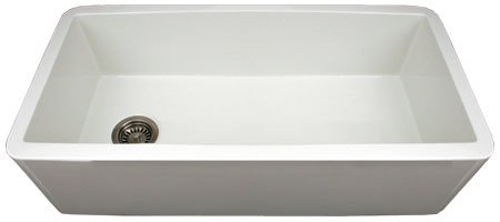 LuxExclusive Reversible Kitchen Sink with a Smooth Front Apron LUX-WH3643: 36W x 18L x 10H