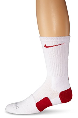 Nike Dri-Fit Elite Basketball Socks (X-Large, White/(Varsity Red))