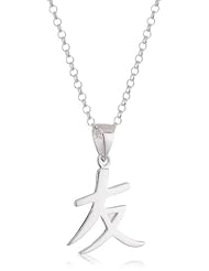 VINANI brand Germany 925 Sterling Silver Women Pendant Chinese Symbol Friendship with Cable Link Chain Necklace ACP-T