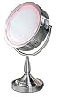 Zadro Double Sided Round Illuminated Lighted Mirror 1x 8x Satin Nickel RDV68