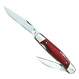 Kershaw Double Cross Classic Liner-Lock Folder with Red Wood Handle