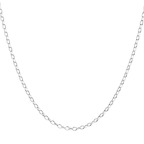 1mm thick solid sterling silver 925 Italian TRACE chain necklace chocker bracelet anklet with spring ring clasp jewelry - 15, 20, 25, 30, 35, 40, 45, 50, 55, 60, 65, 70, 75, 80, 85, 90, 95, 100cm
