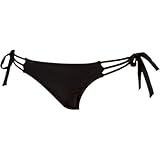 IMAGE OF Volcom Rear View Posso Tie Side Rouch Skimpy Bikini Bottom - Women's Black, S