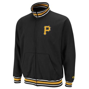 Pittsburgh Pirates Majestic Clutch Hitter Full Zip Track Jacket - L