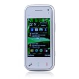 n97 wifi quadri-bande, double carte TV java double clavier qwerty caméra lampe de poche 3,0 pouces tactile écran blanc de téléphone portable (carte 2G TF)