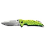 Ontario 8763 XR-1 Folder-Serrated, Safety Green
