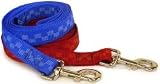 Checkered Nylon 6 Foot Leashes, Color: Blue Checkered