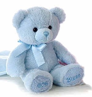 Plush Blue God Bless Bear 12