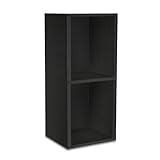 Way Basics Eco Storage Cube Plus 2-Shelf Storage Unit, Black Wood Grain Way Basics Eco Storage Cube Plus 2-Shelf Storage Unit, Black Wood Grain